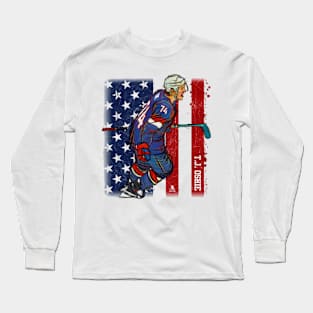 T.J. Oshie Washington Sketch Flag Long Sleeve T-Shirt